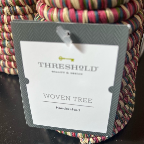 Amazon.com: Christmas Decorations - Set of 3 Velvet Ceramic  NWT set of 3 threshold woven tabletop décor Christmas trees multicolored